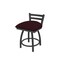 Holland Bar Stool Co 18" Low Back Swivel Vanity Stool, Pewter Finish, Canter Bordeaux Seat 41118PW005 - alternate 1